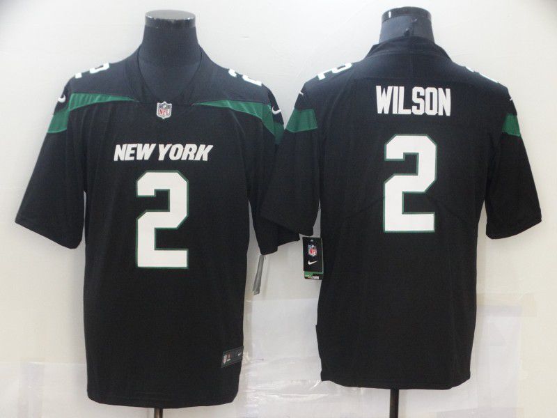 Men New York Jets #2 Wilson Black Nike Vapor Untouchable Limited 2021 NFL Jersey